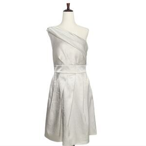 Jenny Yoo one shoulder silver mini  dress sz 10